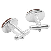 925 Solid Pure Sterling Silver Cognac Baltic Amber Oval Classic Men Cufflinks