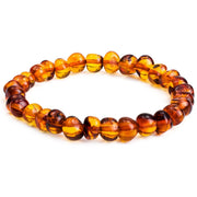 Baltic Honey Amber Classic Baroque Beaded Beautiful Stretch Bracelet 7 Inches
