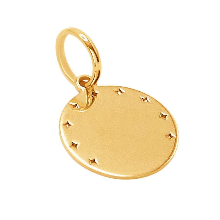 14k Pure Solid Yellow Gold Tree of Life Round Laser Cut Delicate Charm Pendant