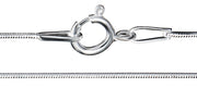925 Solid Pure Sterling Silver 925 Round Snake Chain 0.8 mm Spring Ring Clasp