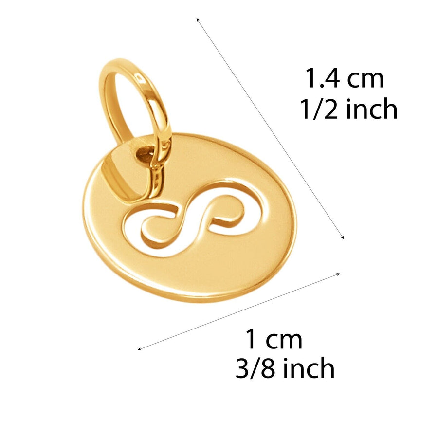 14k Pure Solid Yellow Gold Infinity Symbol Delicate Beautiful Charm Nice Pendant