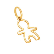 14k Pure Solid Yellow Gold Boy Son Laser Cut Delicate Small Pretty Charm Pendant