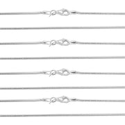 925 Real Solid Sterling Silver Round Snake Chain 1.5 mm Women Men Lobster Clasp