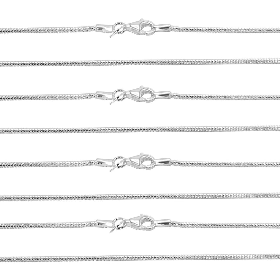 925 Real Solid Sterling Silver Round Snake Chain 1.5 mm Women Men Lobster Clasp