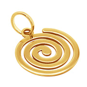 14k Solid Yellow Fine Gold Nazca Line Spiral World Wonder Delicate Charm Pendant