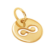 10k Pure Solid Yellow Gold Infinity Symbol Delicate Beautiful Charm Nice Pendant