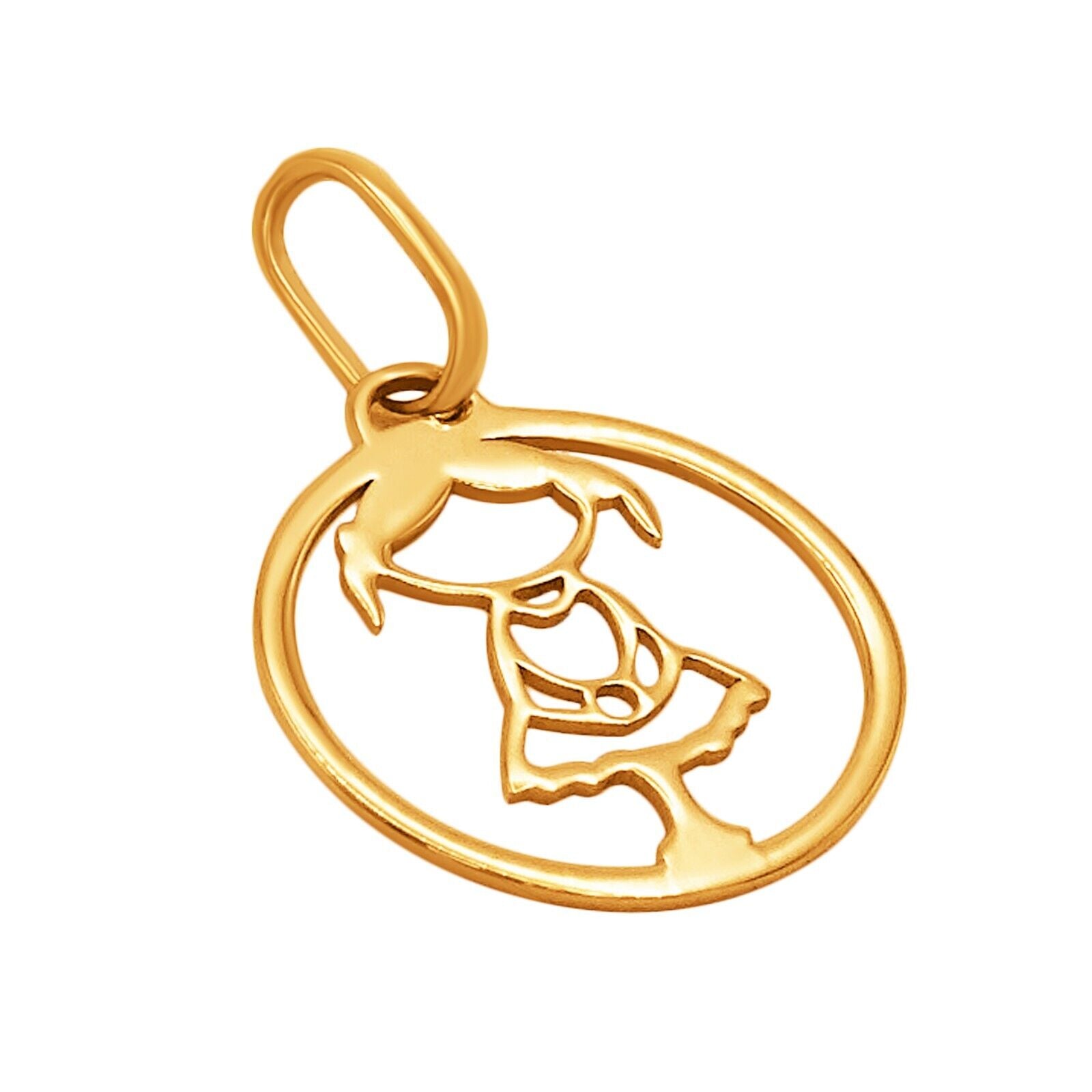 14k Pure Solid Yellow Gold Girl Daughter Beautiful Small Delicate Charm Pendant