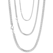 925 Sterling Silver 3 mm Handmade Trojan Shiny Chain Lobster Clasp 18.5 Inches