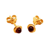 14k Pure Solid Yellow Gold Honey Baltic Amber Round Nice Small Stud Earrings