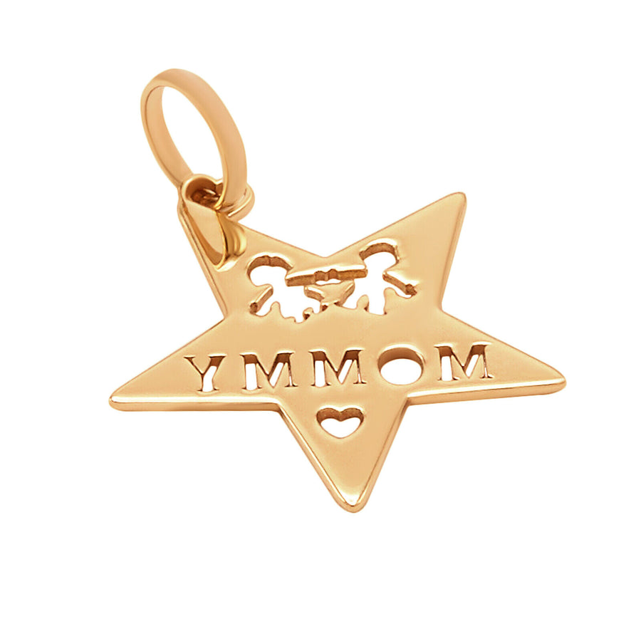 10k Solid Pure Yellow Gold Star Son Daughter Mommy Family Hearts Adorable Charm