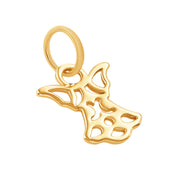 10k Solid Yellow Gold Angel Wings Laser Cut Delicate Beautiful Charm Pendant