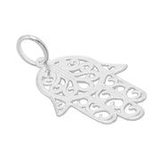 925 Solid Pure Sterling Silver Hamsa Hand Religious Amulet Small Beautiful Charm