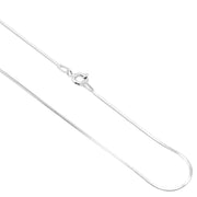 925 Solid Sterling Silver Durable Square Snake Chain 0.8 mm Spring Ring Clasp