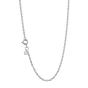 925 Pure Solid Sterling Silver 1.2 mm Shiny Sturdy Rope Chain Spring Ring Clasp