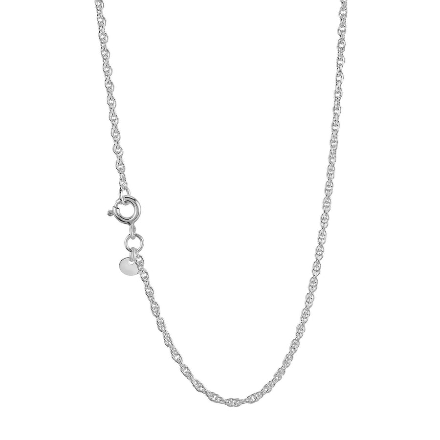 925 Pure Solid Sterling Silver 1.2 mm Shiny Sturdy Rope Chain Spring Ring Clasp
