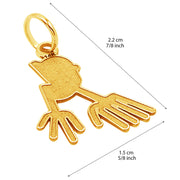 14k Solid Yellow Fine Gold Nazca Line Hands World Wonder Delicate Charm Pendant