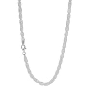 925 Sterling Silver 3 mm Handmade Fancy Wire Knot Chain Lobster Clasp 18 Inches