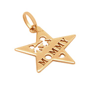10k Solid Pure Yellow Gold Star Son Daughter Mommy Family Hearts Adorable Charm