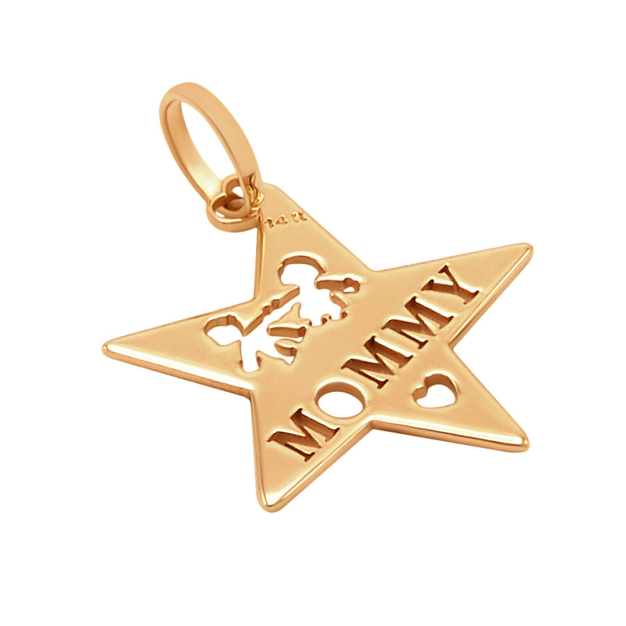 10k Solid Pure Yellow Gold Star Son Daughter Mommy Family Hearts Adorable Charm