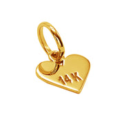 14k Solid Yellow Fine Gold Heart Love Beautiful Delicate Small Charm Pendant