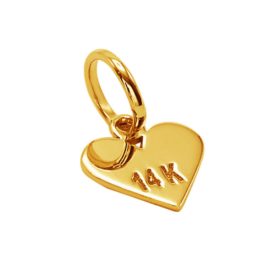 14k Solid Yellow Fine Gold Heart Love Beautiful Delicate Small Charm Pendant
