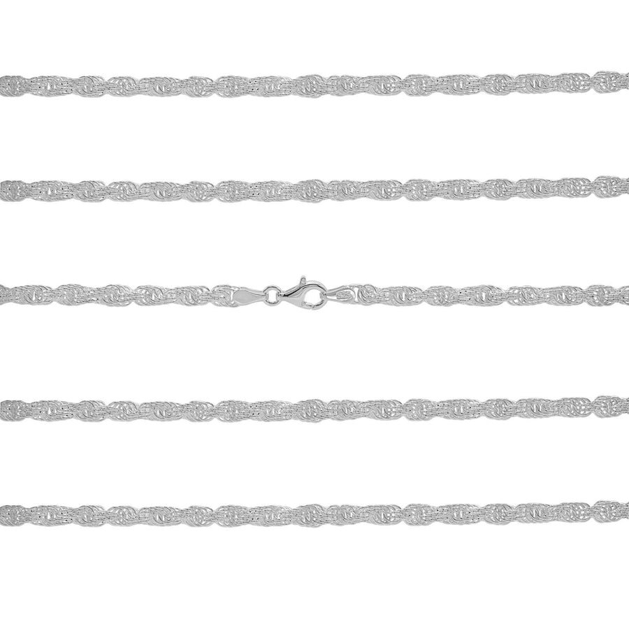 925 Sterling Silver 3 mm Handmade Fancy Wire Knot Chain Lobster Clasp 18 Inches