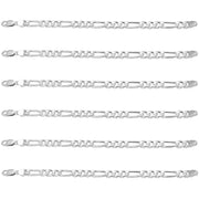 925 Pure Solid Sterling Silver 7 mm Figaro Link Chain Men Nice Bracelet 8 Inches