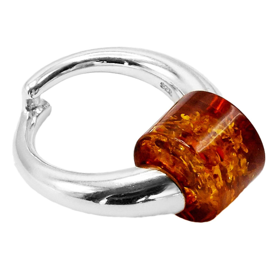 925 Solid Sterling Silver Real Cognac Baltic Amber Designer Beautiful Pendant