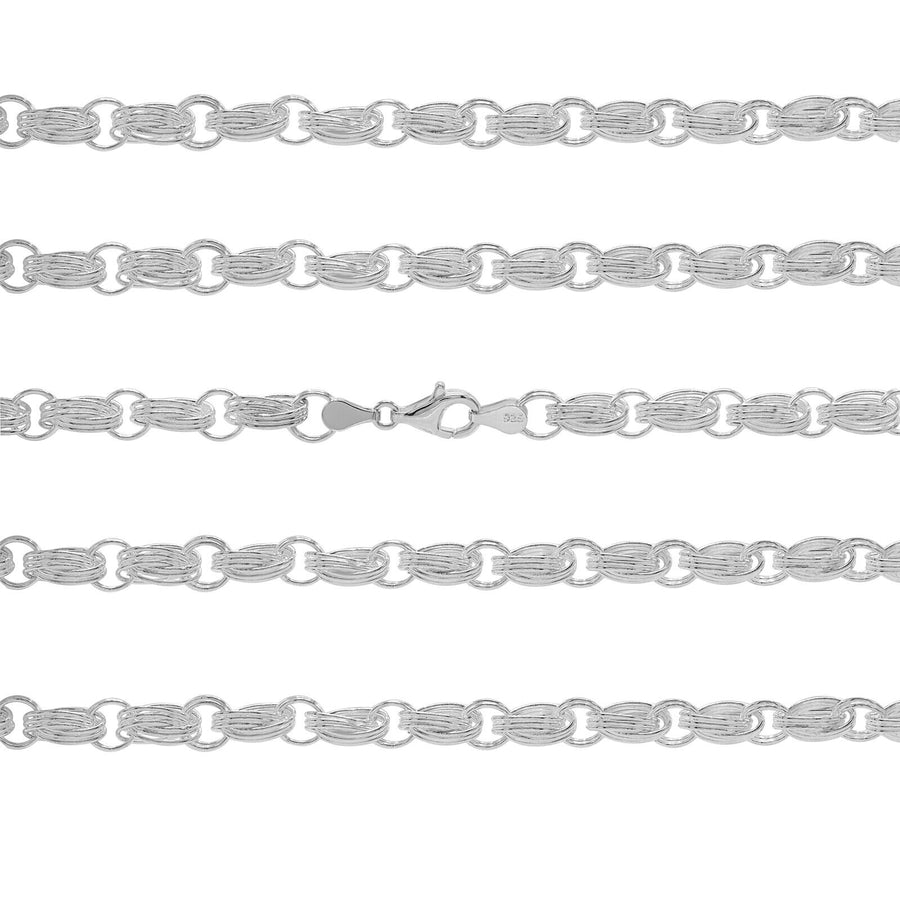 925 Sterling Silver 6 mm Handmade Fancy Wire Knot Chain Lobster Clasp 18 Inches