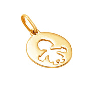 14k Pure Solid Yellow Gold Girl Daugther Hearts Love Delicate Charm Nice Pendant