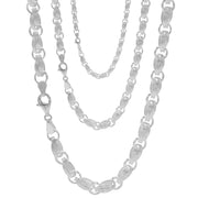 925 Sterling Silver 6 mm Handmade Fancy Wire Knot Chain Lobster Clasp 18 Inches