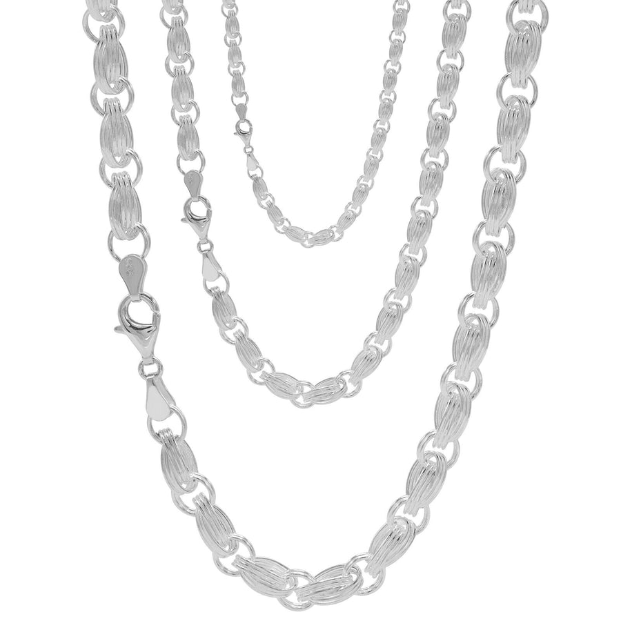 925 Sterling Silver 6 mm Handmade Fancy Wire Knot Chain Lobster Clasp 18 Inches