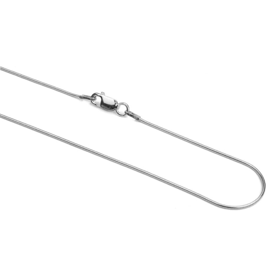 925 Solid Sterling Silver Round Snake Chain 1.2 mm Rectangular Lobster Clasp