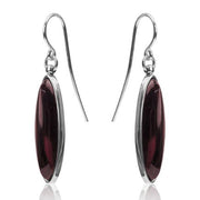 925 Solid Sterling Silver Baltic Cherry Amber Marquise Shaped Designer Earrings