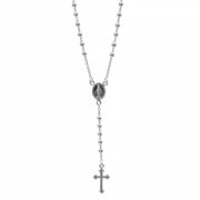 925 Solid Pure Sterling Silver Rosary Cross Virgin Mary Prayer Necklace 19 in