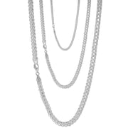 925 Sterling Silver 4 mm Handmade Luxury Shiny Chain Lobster Clasp 18 Inches