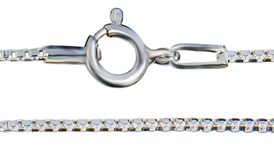 925 Solid Sterling Silver Classic Box Venetian Nice Chain 1 mm Spring Ring Clasp