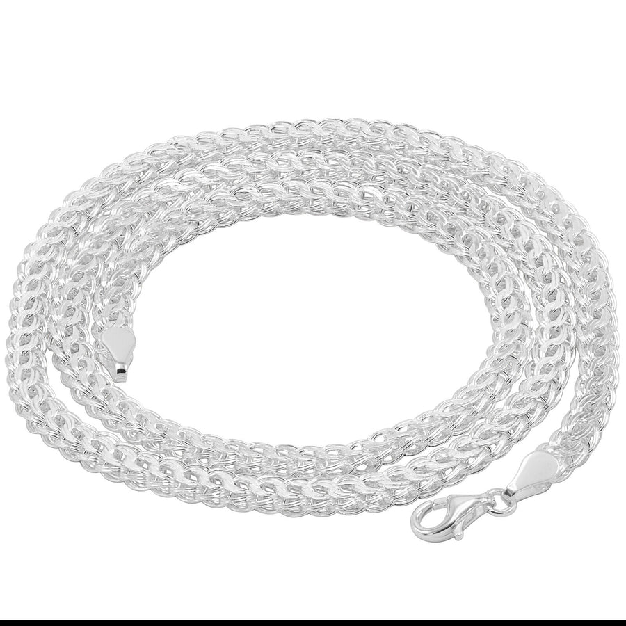 925 Sterling Silver 5 mm Handmade Fancy Wire Knot Chain Lobster Clasp 18 Inches