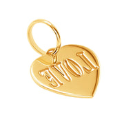 10k Pure Solid Yellow Gold Heart Love Laser Cut Delicate Beautiful Charm Pendant