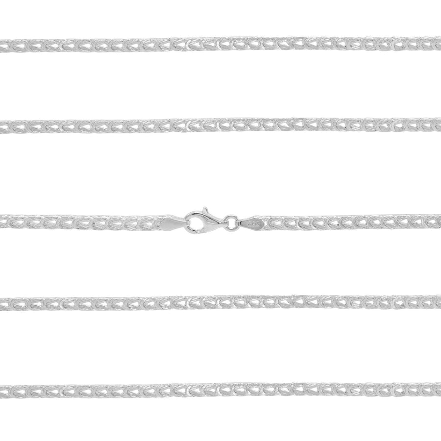 925 Sterling Silver 3 mm Handmade Trojan Shiny Chain Lobster Clasp 18.5 Inches