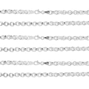 925 Sterling Silver 4 mm Handmade Fancy Designer Chain Lobster Clasp 18 Inches