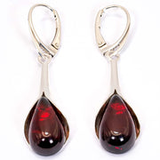 925 Solid Sterling Silver Baltic Cherry Amber Designer Drop Beautiful Earrings