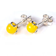 925 Pure Sterling Silver Butterscotch Baltic Amber Designer Flower Stud Earrings
