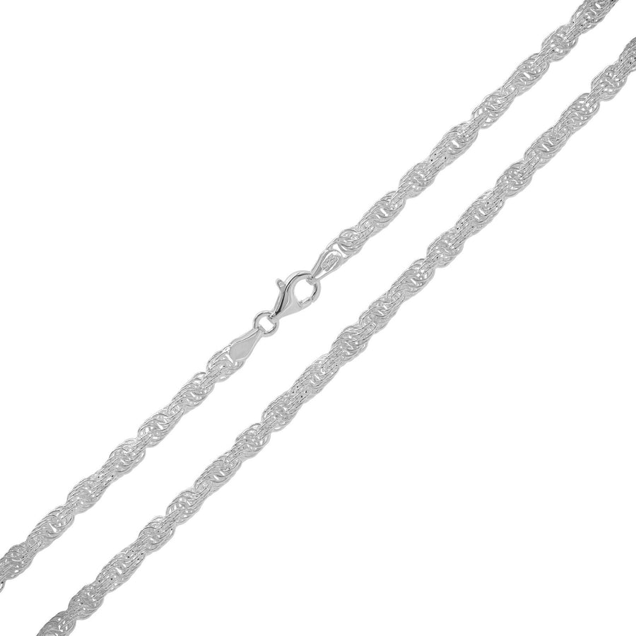 925 Sterling Silver 3 mm Handmade Fancy Wire Knot Chain Lobster Clasp 18 Inches
