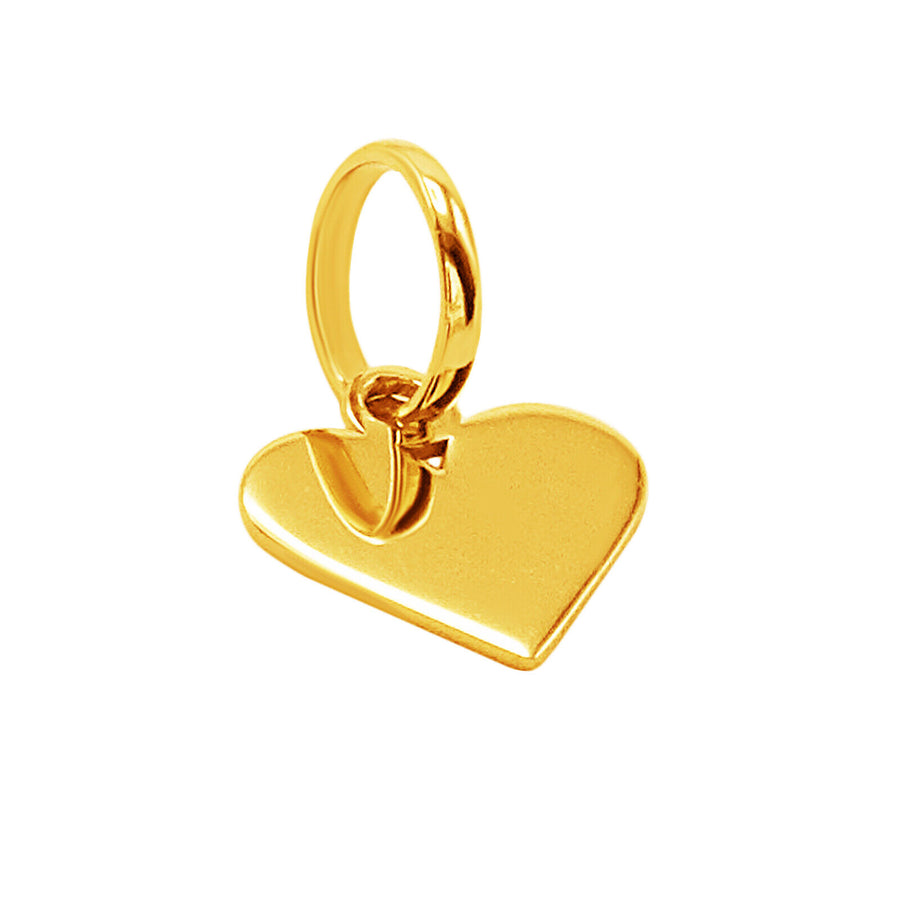 14k Solid Yellow Fine Gold Heart Love Beautiful Delicate Small Charm Pendant