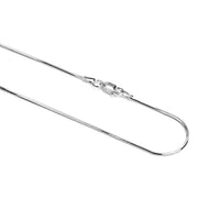 925 Solid Sterling Silver Square Snake Chain 0.8 mm Rectangular Lobster Clasp