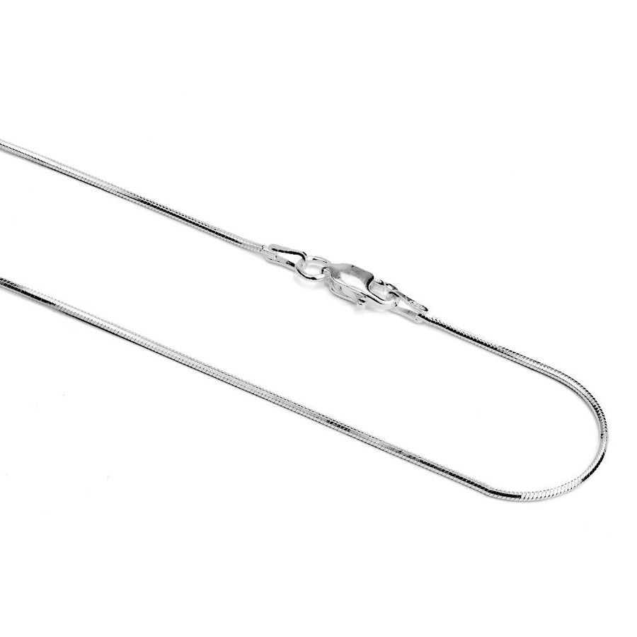 925 Solid Sterling Silver Square Snake Chain 0.8 mm Rectangular Lobster Clasp