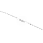 925 Pure Solid Sterling Silver 5 mm Link Curb Chain ID Plate Bracelet 8 Inches
