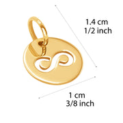 10k Pure Solid Yellow Gold Infinity Symbol Delicate Beautiful Charm Nice Pendant