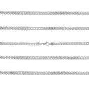 925 Sterling Silver 4 mm Handmade Luxury Shiny Chain Lobster Clasp 18 Inches